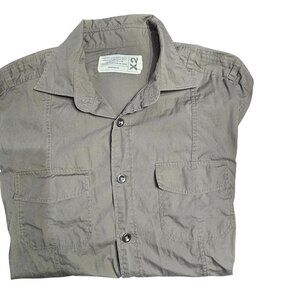Express Men Gray Modern fit Long sleeved Button down Shirt Shoulder Detail Sz L